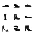 Special footwear icons set, simple style