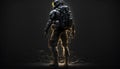 special force military soldier black background ,digital art concept model