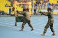 Special forces demonstrate training. Royalty Free Stock Photo