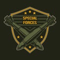 Special forces element colorful vintage Royalty Free Stock Photo