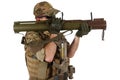 special forces operator fire RPG rocket launcher Royalty Free Stock Photo