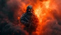 Special forces soldier in action in the battlefield. Explosion Royalty Free Stock Photo