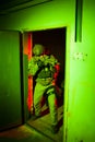 Special forces soldier during night mission