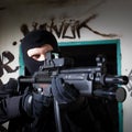 Special forces soldier during night mission Royalty Free Stock Photo