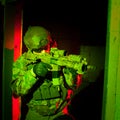 Special forces soldier during night mission