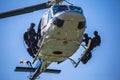 Special forces team ready for helicopter rope jumping