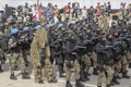 Special force troop from Malaysian Navy marching during 65th Malaysia National Day Parade in Kuala Lumpur.S