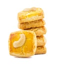 Special Freshly Stacked Sweet Cashew Nut Cookies or Biscuits