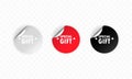 Special gift icon. Sticker set. Discount vector. Special gift labels set. Black, red and white round circle tags. Sale tags badges Royalty Free Stock Photo