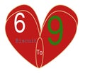 Special heart shape 6 to 9 biscuit logo