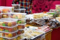 Special Indian assorted sweets or mithai for sale during Deepavali or Diwali festival at the market