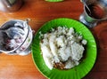 Special Kerala beef biryani served in green plate