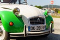 Special limited edition Citroen 2CV in white and green.