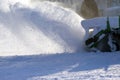 Special machine for snow removal cleans the road Royalty Free Stock Photo