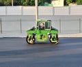 Special machinery asphalt roller . Asphalt paver, road repair vehicle. Photo