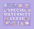 Special maternity leave word concepts banner