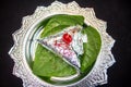 Special meetha paan masala isolated on Betel leaf top view