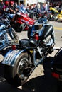 The special modified bikes in Daytona bike week Florida us with the big tank on the gas