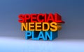special needs plan on blue Royalty Free Stock Photo