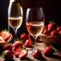 Special occasion luxury celebration, champagne and strawberries