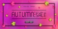 Special offer autumn. and sales banner Design. with colorful seasonal fall leaves Royalty Free Stock Photo