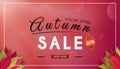 Special offer autumn. and sales banner Design. with colorful seasonal fall leaves Royalty Free Stock Photo