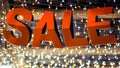 Special offer banner with the red sale text gold bokeh blur background