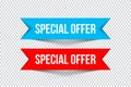 Special offer banners with shadows on transparent background. Can be used with any background. Vector illustration