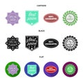 Special offer, best prise, guarantee, bio product.Label,set collection icons in cartoon,black,flat style vector symbol