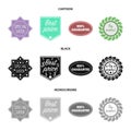 Special offer, best prise, guarantee, bio product.Label,set collection icons in cartoon,black,monochrome style vector