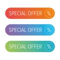 Special offer button vector