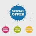 Special Offer - Colorful Set Of Ink Spots And Stains - Vector Button - Isolated On Transparent Background