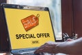 Special offer concept on a laptop screen