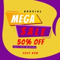 Mega sale header design, special offer