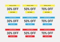 Special offer discount sale banner set. Vector EPS 10 Royalty Free Stock Photo