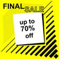 Special offer final sale banner, up to 70 off. Vector illustration. EPS10