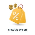 Special Offer icon. 3d illustration from black friday collection. Creative Special Offer 3d icon for web design Royalty Free Stock Photo