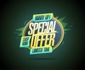 Special offer limited time, hurry up, sale vector poster Royalty Free Stock Photo