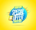 Special offer limited time, hurry up, shop now banner Royalty Free Stock Photo