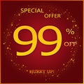 Special Offer 99% Off Hurry Up - Luxury Gold Yellow Text On Brown Background For Christmas & New Year Sale