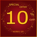 Special Offer 10% Off Hurry Up - Luxury Gold Yellow Text On Brown Background For Christmas & New Year Sale