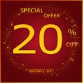 Special Offer 20% Off Hurry Up - Luxury Gold Yellow Text On Brown Background For Christmas & New Year Sale