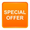 Special offer orange square button Royalty Free Stock Photo