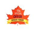 -15 Special Offer Order Today Vector Illustration Royalty Free Stock Photo