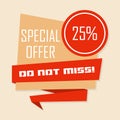 Special offer. Ribbon banner in a flat design Royalty Free Stock Photo