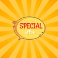 Special Offer Sale Advertisement in Speech Bubble Royalty Free Stock Photo