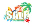 Special Offer Sale Banner, Summer Vacation Off