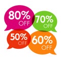 Special offer 80% sale pink speech bubble tag vector illustration Royalty Free Stock Photo