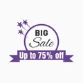 Special offer sale purple color on a white background. Ad offer on shopping days or weeks big sale
