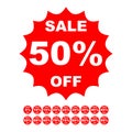 Special offer sale red tag discount price label symbol set Royalty Free Stock Photo